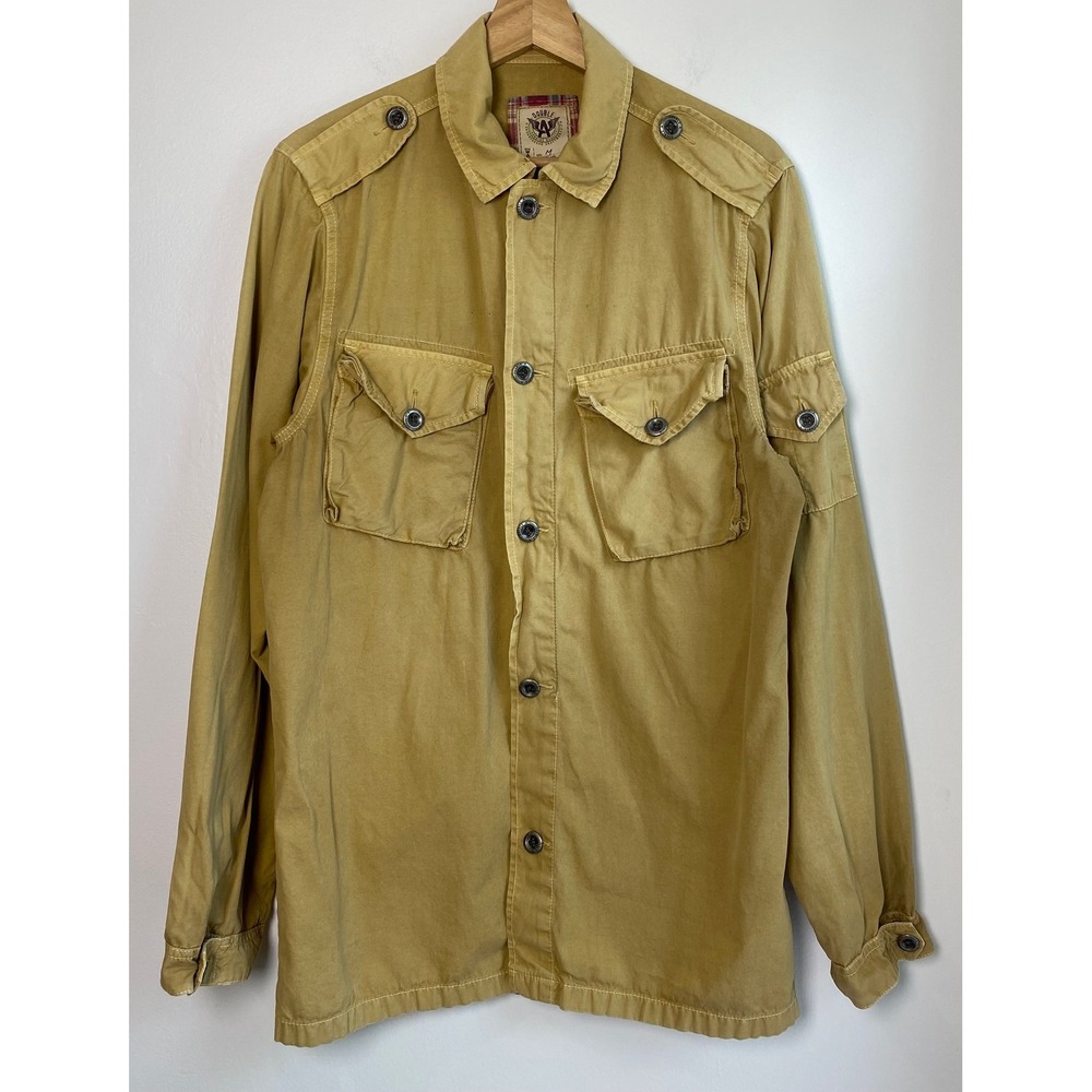 Double A Field Jacket Mens Medium Tan Cotton Military Utility Workwear Gorpcore